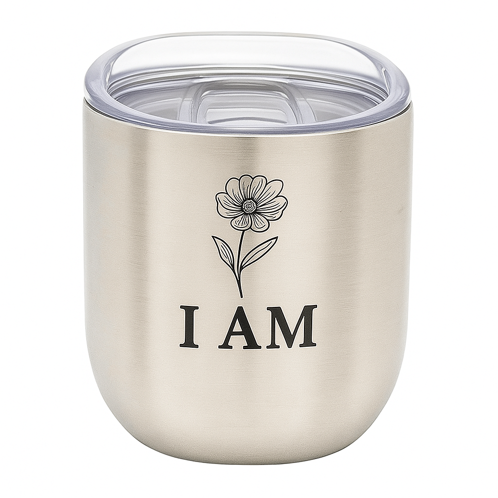 "I AM" Floral Design | Hot & Cold Drink Travel Mug x1