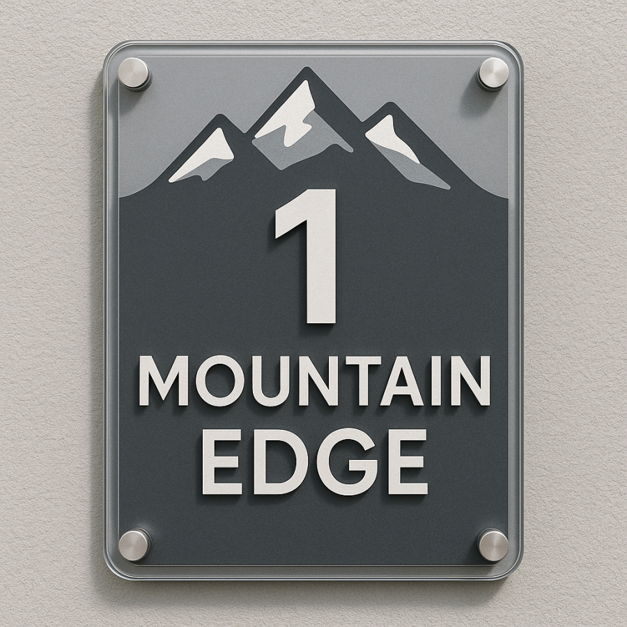 Mountain Edge (George) – Layered Acrylic House Number Sign
