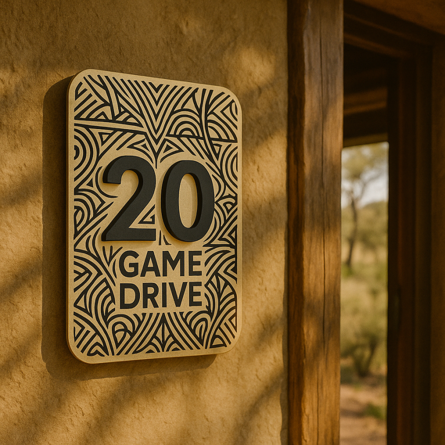 🐘 Game Drive House Number Sign – No. 20