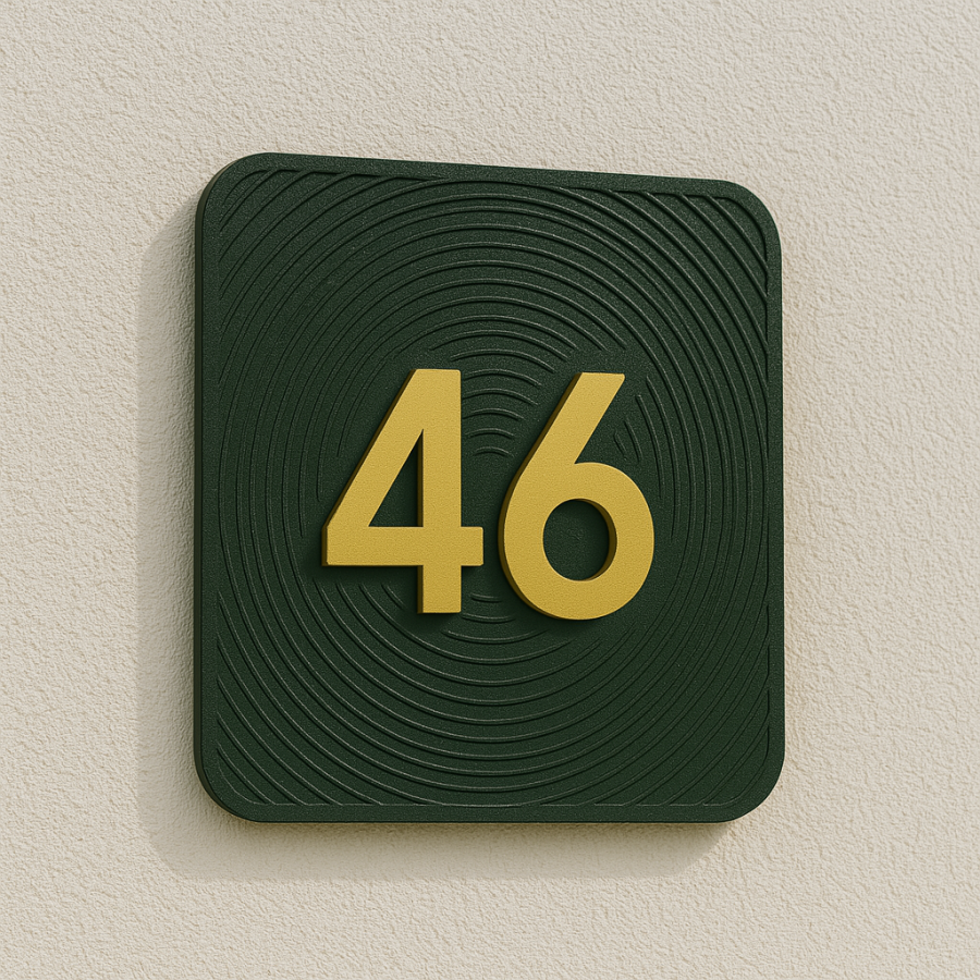 Concentric Grove Acrylic House Number – 46