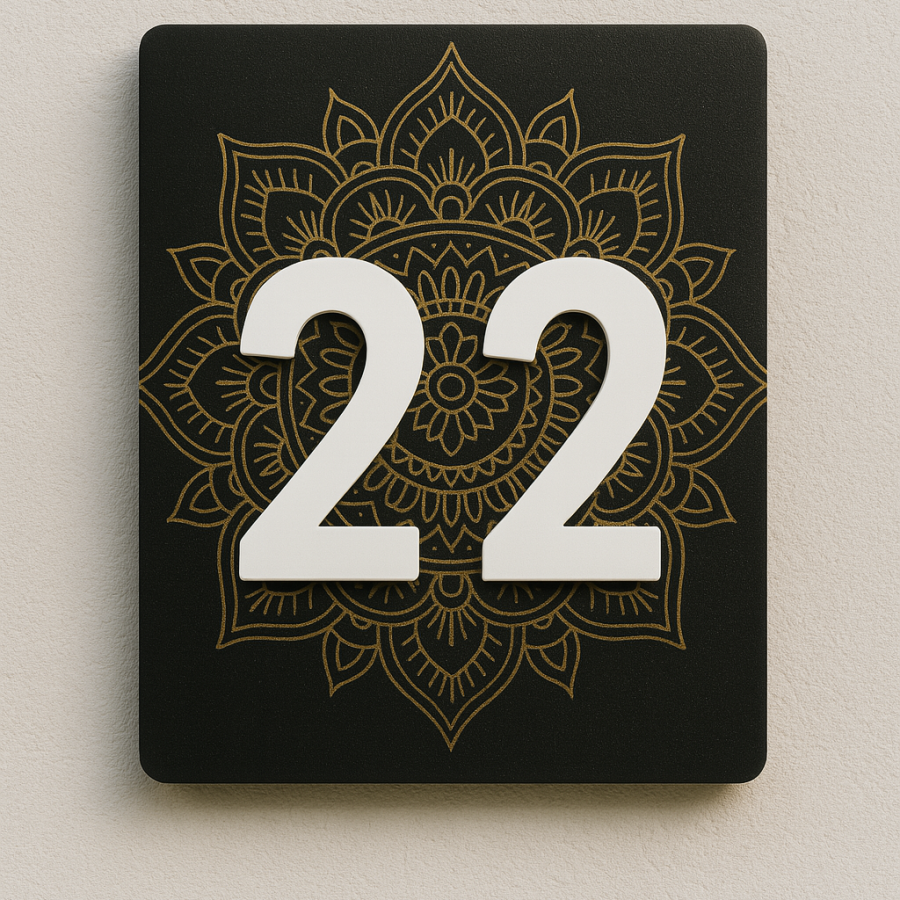 Mandala Bloom Acrylic House Number – No. 22