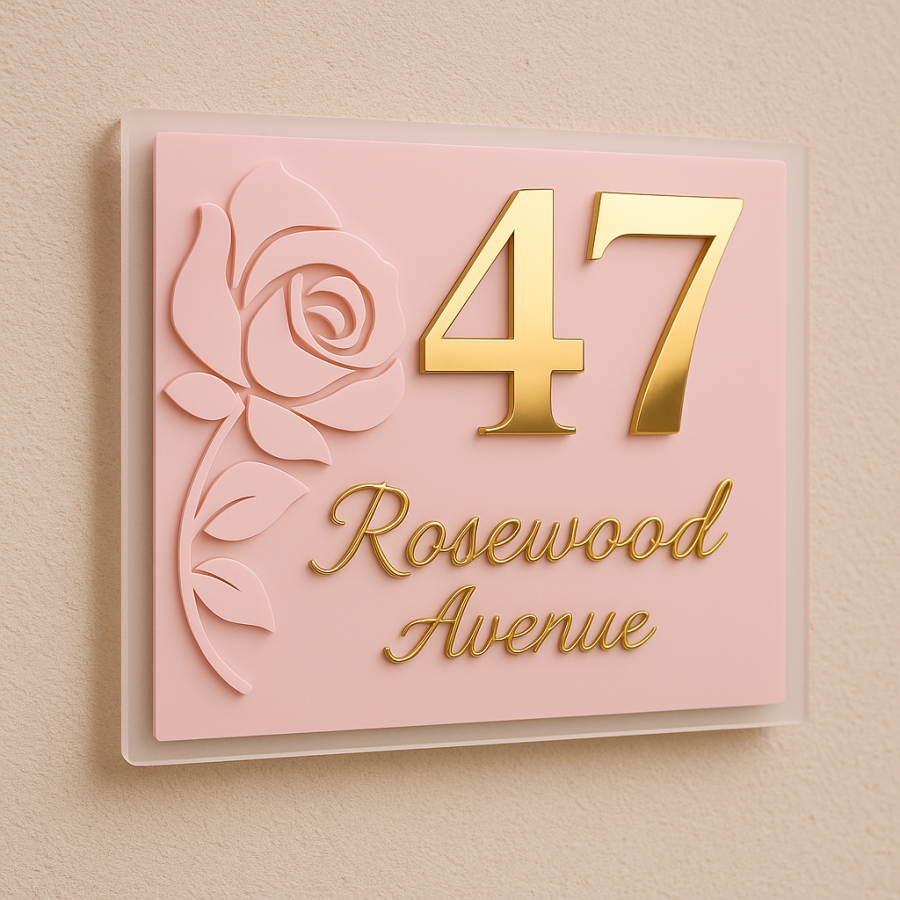 🌹 Rosewood Avenue House Number Sign – No. 47
