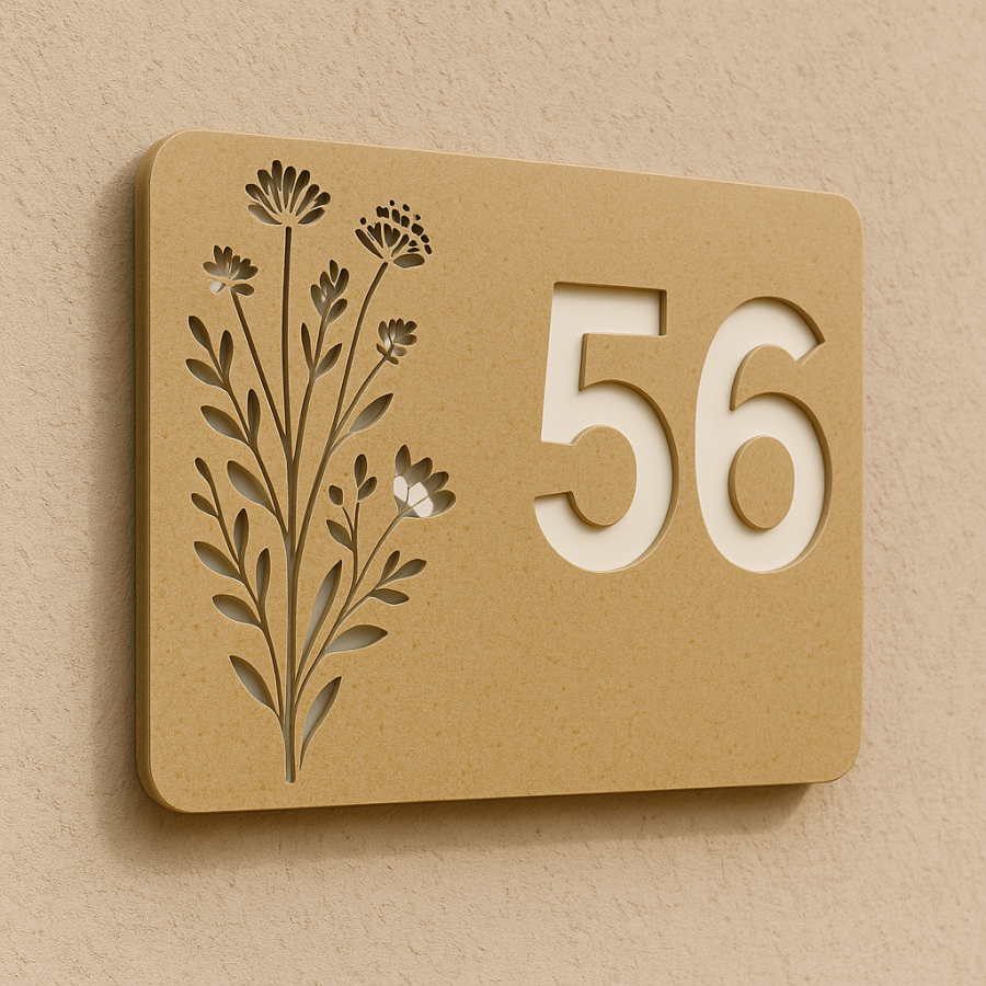 🌾 Savannah Bloom House Number Sign – No. 56
