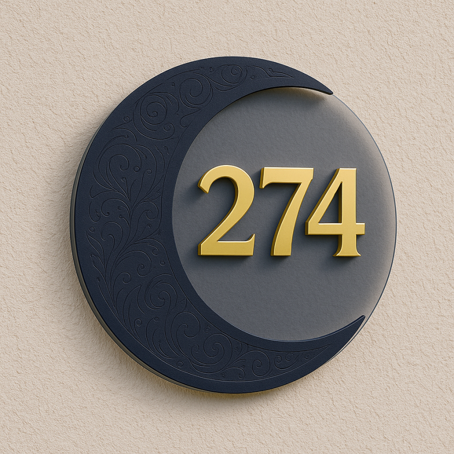 Midnight Bloom Acrylic House Number – 274