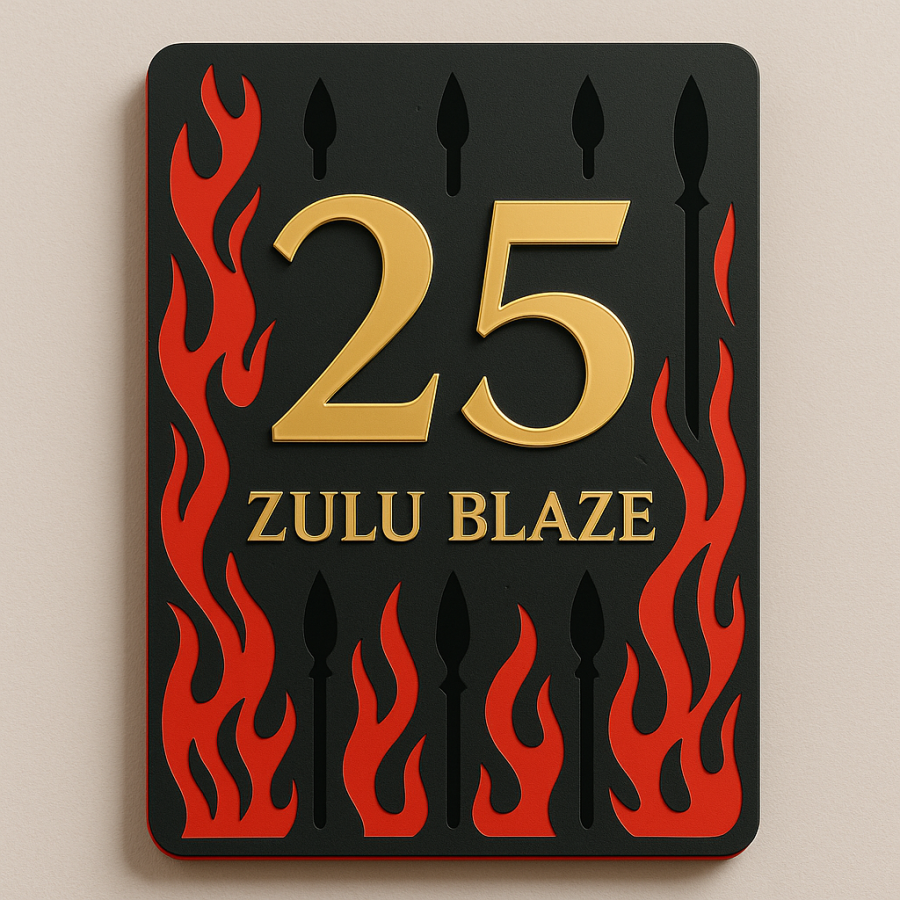🔥 Zulu Blaze House Number Sign – No. 25