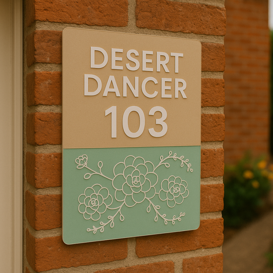 🪴 Desert Dancer House Number Sign – No. 103