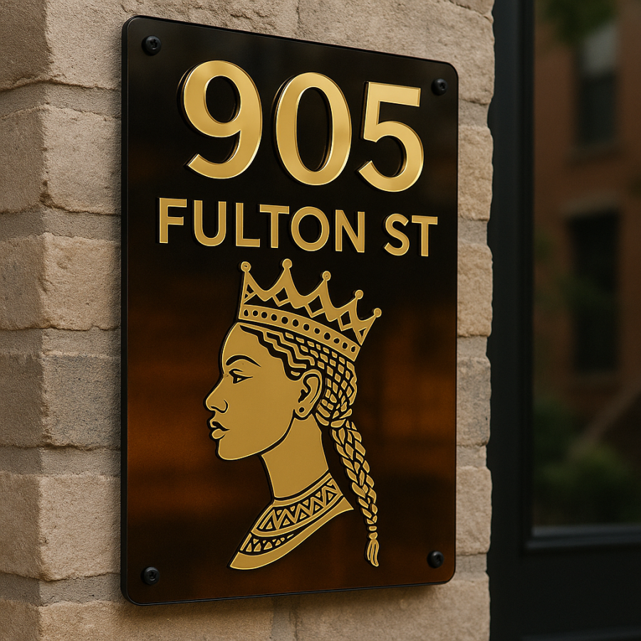 Royal Heritage House Number Plaque – "905 Fulton St"