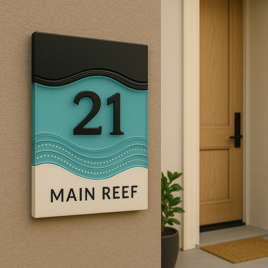 Main Reef House Number Sign – No. 21