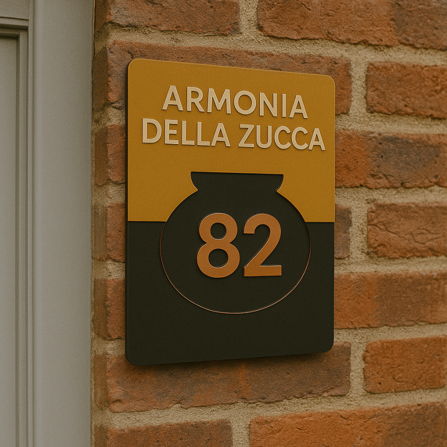 🏺 Armonia della Zucca House Number Sign – No. 82