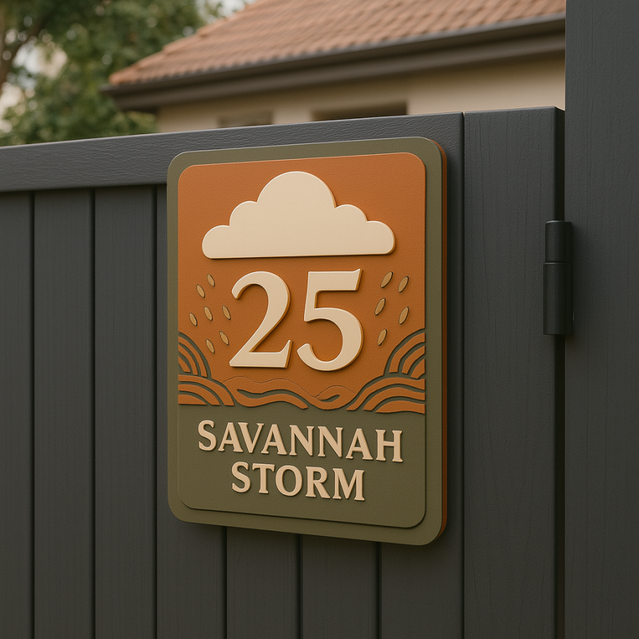 ⛈️ Savannah Storm House Number Sign – No. 25