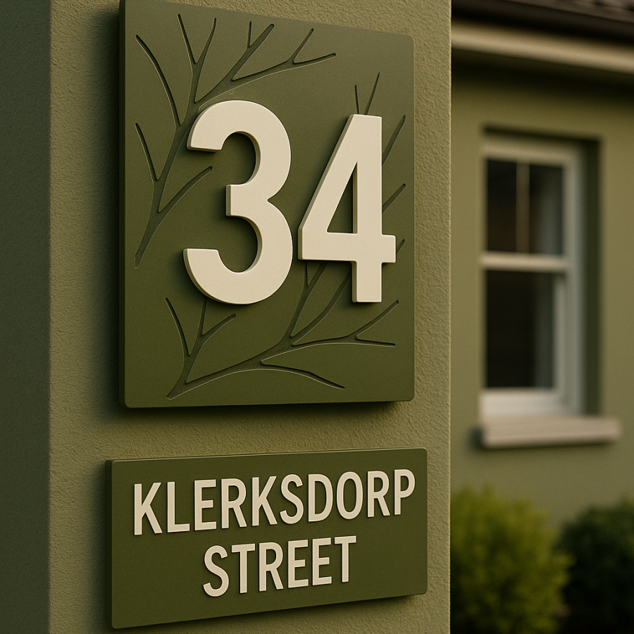 Klerksdorp Street House Number Sign – No. 34