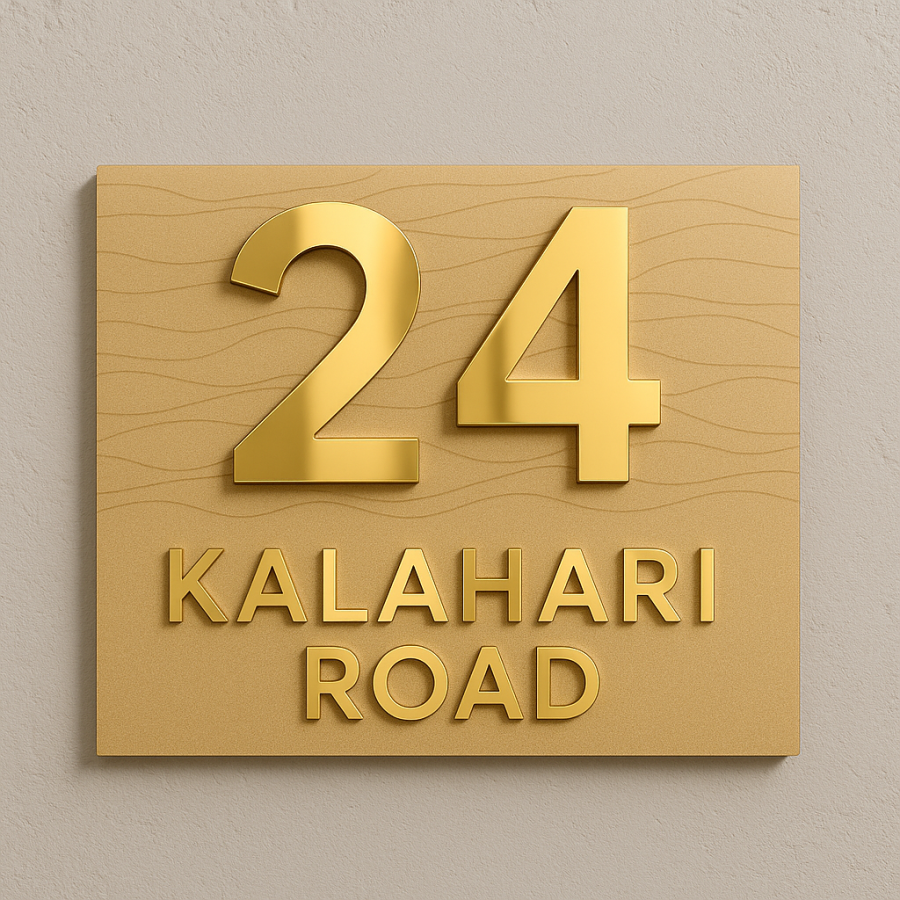 🏜️ Kalahari Road House Number Sign – No. 24 INDOOR