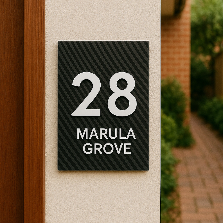 Marula Grove House Number Sign – No. 28