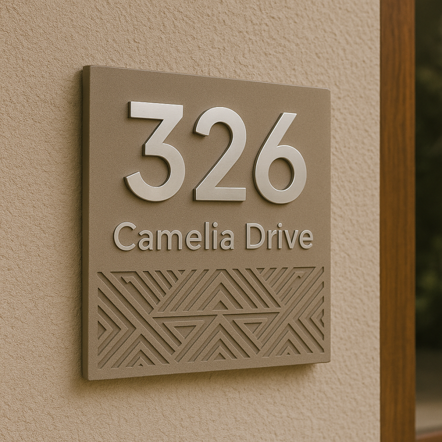 🪵 Camelia Drive House Number Sign – No. 326