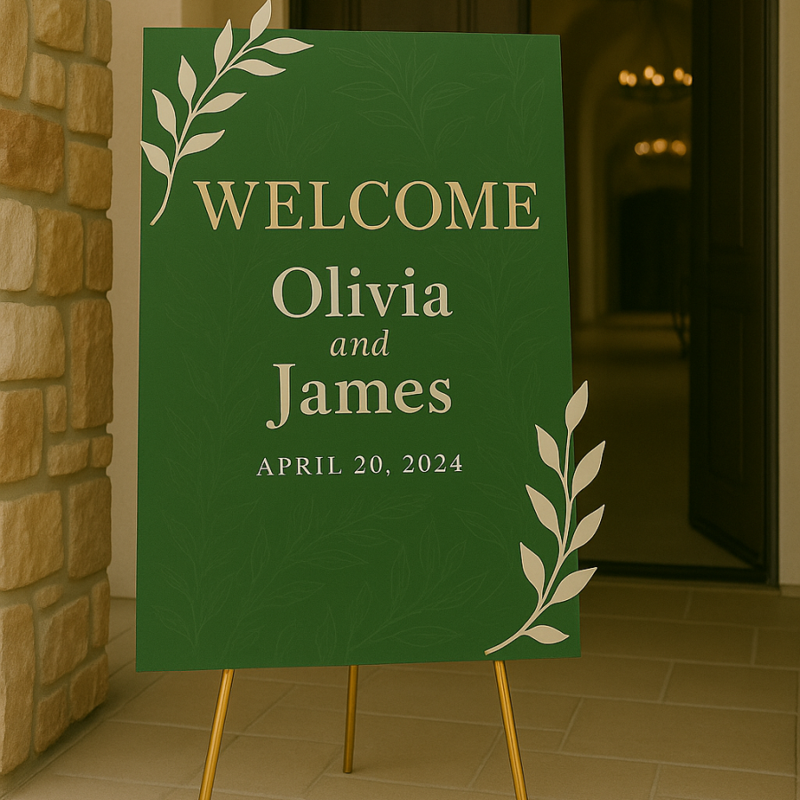 Botanical Welcome Wedding Sign – Olivia & James