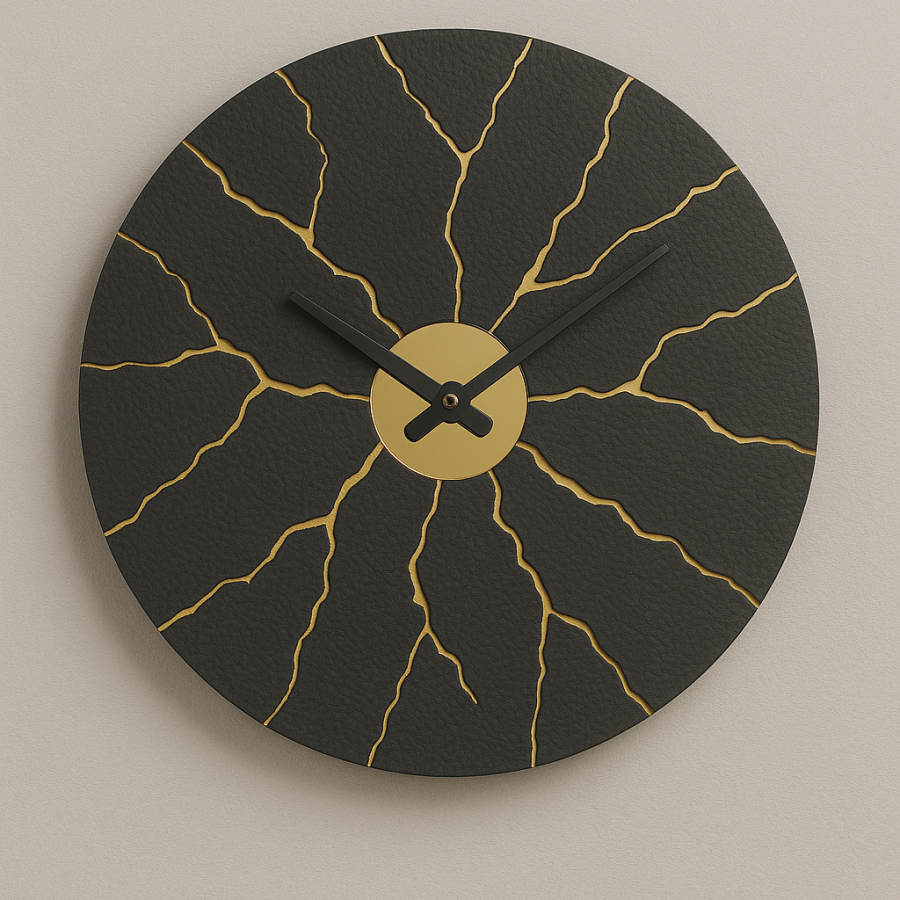Solar Vein – Radiant Crack-Inspired Wall Clock