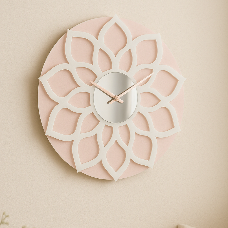Flower of Time – Lotus Mandala Wall Clock