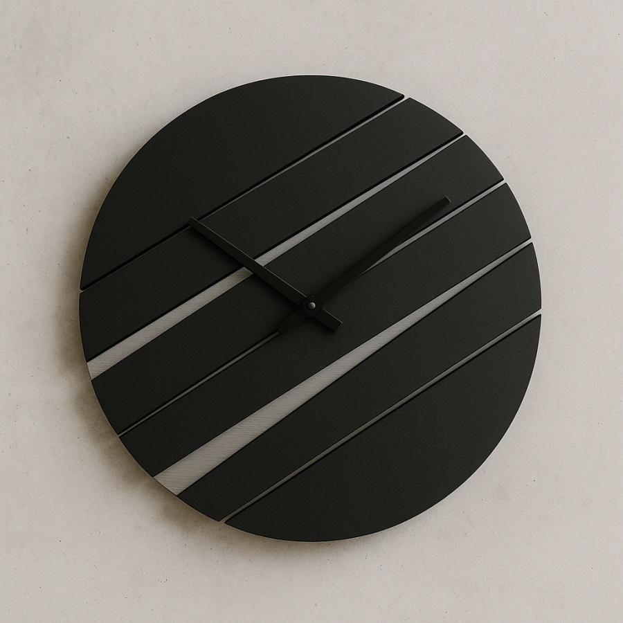 Line Drift – Modern Diagonal Slat Wall Clock