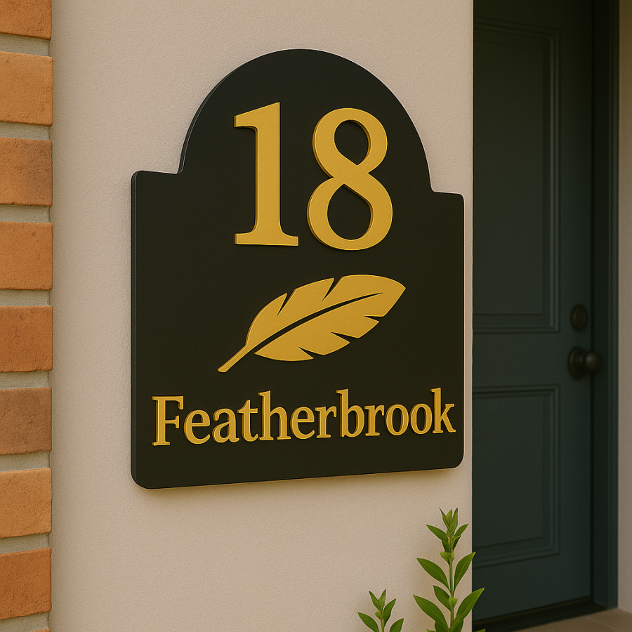 Featherbrook House Number Sign
