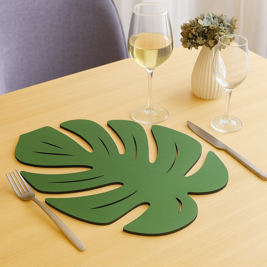 x6 Wooden  Monstera Leaf Placemat