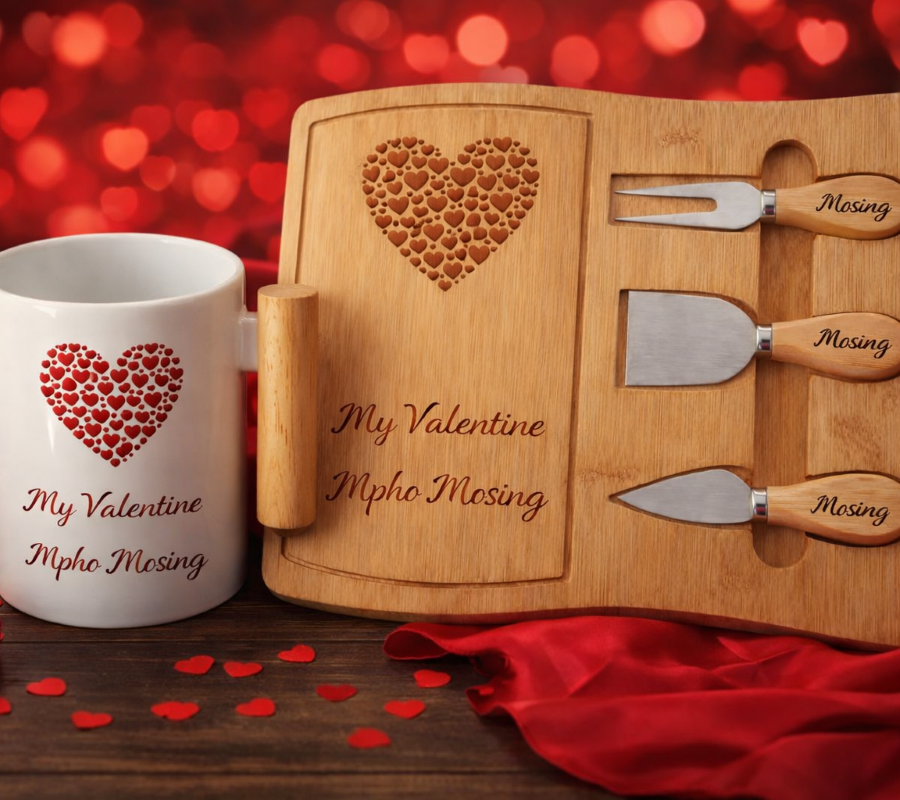 Valentine Cheese Board and Mug Combo