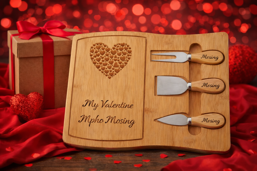 Valentine Cheese board personalised